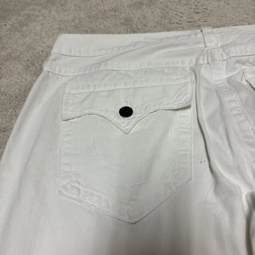 True Religion Ricky Denim Jeans Mens 44 White Flap Pocket Made in USA